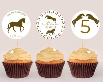 Décoration Gâteau Anniversaire Thème Chevaux - Toppers Cheval D'amour