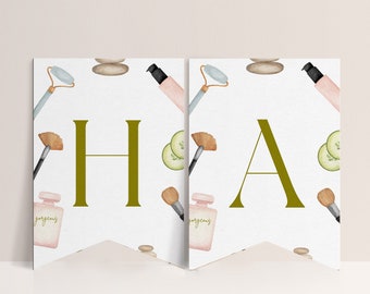Spa Party Schild - Spa Party Dekor, Spa Party Banner, Spa Party Geburtstagsdekoration, Verwöhnparty, Spa Party Girls, bearbeitbarer Sofort Download