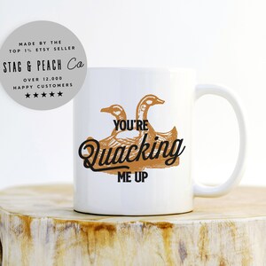 Lustige Ententasse - Quacking Me Up Tasse, Entenliebhaber Kaffeetasse, Geschenk für Entenzüchter, lustige Entenphrase Tasse, Entenbesitzer Tasse, Entenmutter Tasse