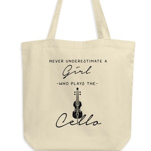 Cello Canvas Tote Bag - Cello Eco Tote Bag, Music Tote Bag, Music Lesson Bag, Instrument Tote Bag, Musician Tote Bag, Funny Cellist Tote Bag