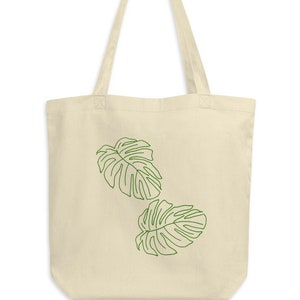 Monstera Blatt Eco Tragetasche, Monstera Blatt Canvas Tragetasche, Gärtner Geschenk, Pflanzentasche, Palmenblatt Einkaufstasche, Gartenarbeit Tasche, Pflanzenliebhaber