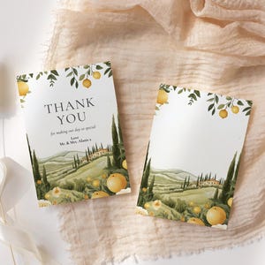 Danksagungskarte - Toskana Hochzeit - Danksagungskarte - Weingut Hochzeitseinladung, Florenz Hochzeitsgeschenke, Ziel Hochzeit in der Toskana, bearbeitbarer Sofort Download