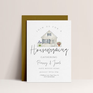 Housewarming Party Einladung-Aquarell Housewarming-Einladung Digital, New Home Einladungskarte, Umzug Invite, bearbeitbar Sofort-Download