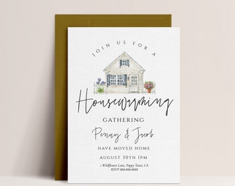 Housewarming Party Invitation-Watercolor Housewarming Invitation Digital, New Home Invitation Card, Moving Invite, Editable Instant Download