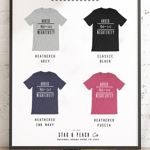 Avoid Negativity Unisex Shirt - Math funny t-shirt, Funny math shirt, Math geek shirts, Math teacher tee, Mathematics, Math shirt image 5