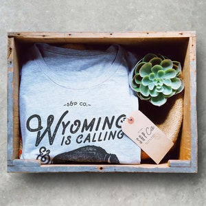 Wyoming Is Calling Unisex Shirt - Wyoming Shirt, Buffalo Shirt, state Shirt, USA Shirt, Wyoming Gifts, Yellowstone National Park Shirt image 2
