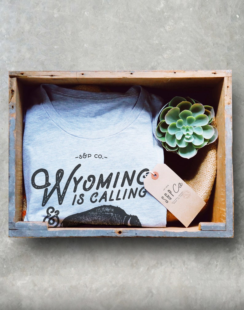 Wyoming Is Calling Unisex Shirt - Wyoming Shirt, Buffalo Shirt, state Shirt, USA Shirt, Wyoming Gifts, Yellowstone National Park Shirt image 2