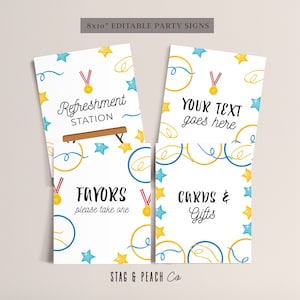 Gymnastics Party Decorations -Boys Gymnastics Birthday, Gymnastics Birthday Banner, Gymnastics Birthday Decor Boy, Editable Instant Download