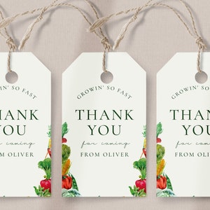 Farmers Market Birthday Favor Tag - Farmers Market Party Decor, Farmers Market Thank You, Vegetable Theme, Farm Theme, Editable Download