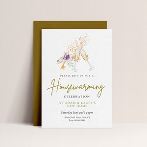 Faire-part de pendaison de crémaillère - Invitation brunch de pendaison de crémaillère, carte d'invitation nouvelle maison, invitation à une pendaison de crémaillère, téléchargement immédiat modifiable