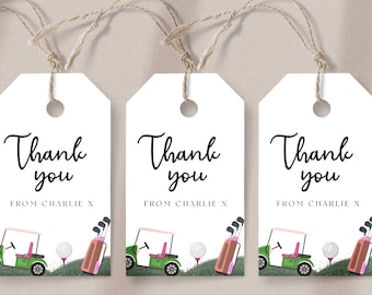 Editable Golf Favor Tags-Golf Birthday Party Girls, Golf Thank You Tag, Golfing Birthday, Golf Gift Tag Pink, Party Decor,  Instant Download