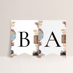 Travel Baby Shower Banner - Adventure Theme Baby Shower Sign, Travel Baby Shower Decor, Adventure Theme Baby Shower Decor, Editable Download