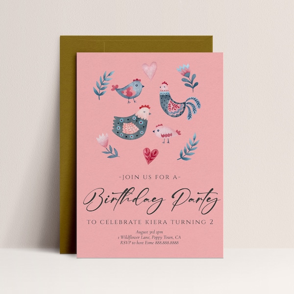 Chicken Themed Birthday Party Girls - Etsy