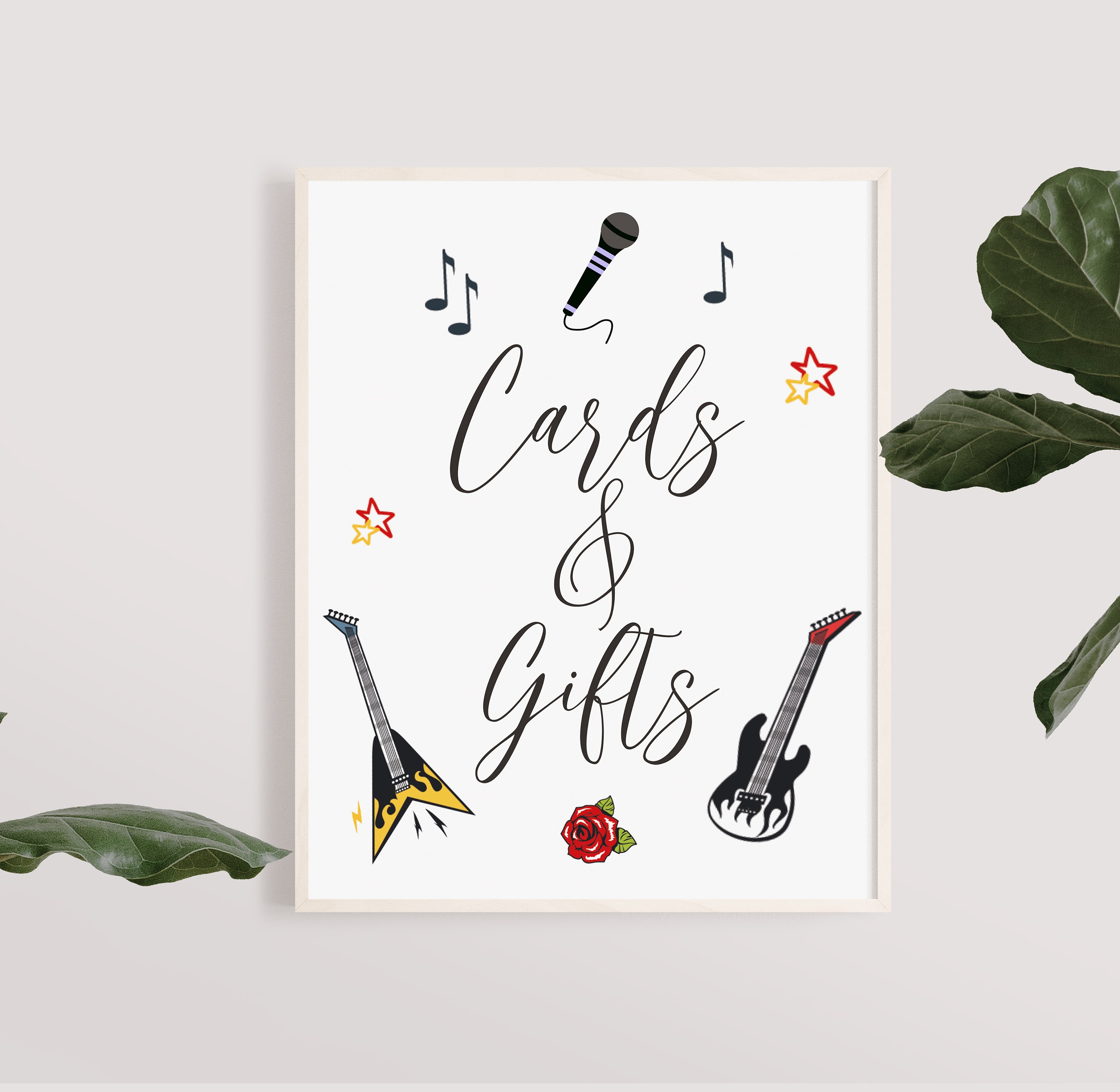 One Rocks Part Decor One Rocks Party Decor - Rock Birthday Party Welcome Signs, Guitar ...