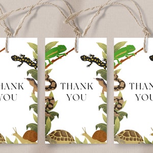 Reptile Favor Tag - Editable Reptile Party Favor Tags, Lizard Party Decor, Snake Party Supplies, Reptile Birthday Favours Instant Download