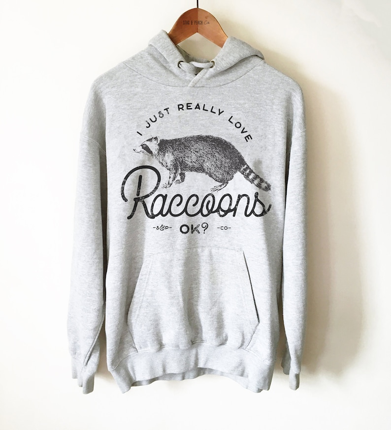 Funny Raccoon Unisex Hoodie Raccoon Adoption Shirt, Wildlife Rescue Shirt, Animal Rescue Shirt, Raccoon Pet Owner Gift, Raccoon Print Tee image 1