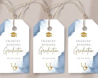 Nursing Graduation Favor Tags-Nursing School Graduation Decorations, RN Graduation, Nursing School Graduation Party Favors, Instant Download