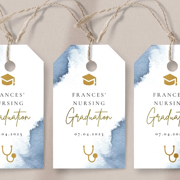 Nursing Graduation Favor Tags-Nursing School Graduation Decorations, RN Graduation, Nursing School Graduation Party Favors, Instant Download