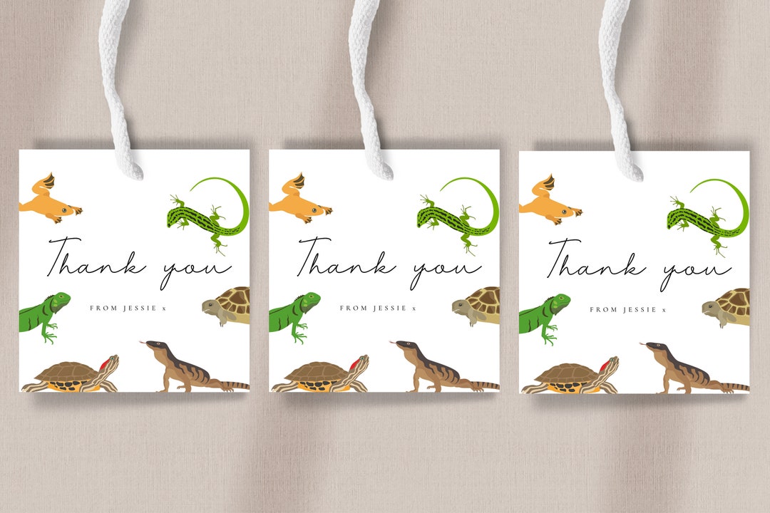 Reptile Party Favor Tag -reptile Party Supplies, Lizard Birthday Tag ...