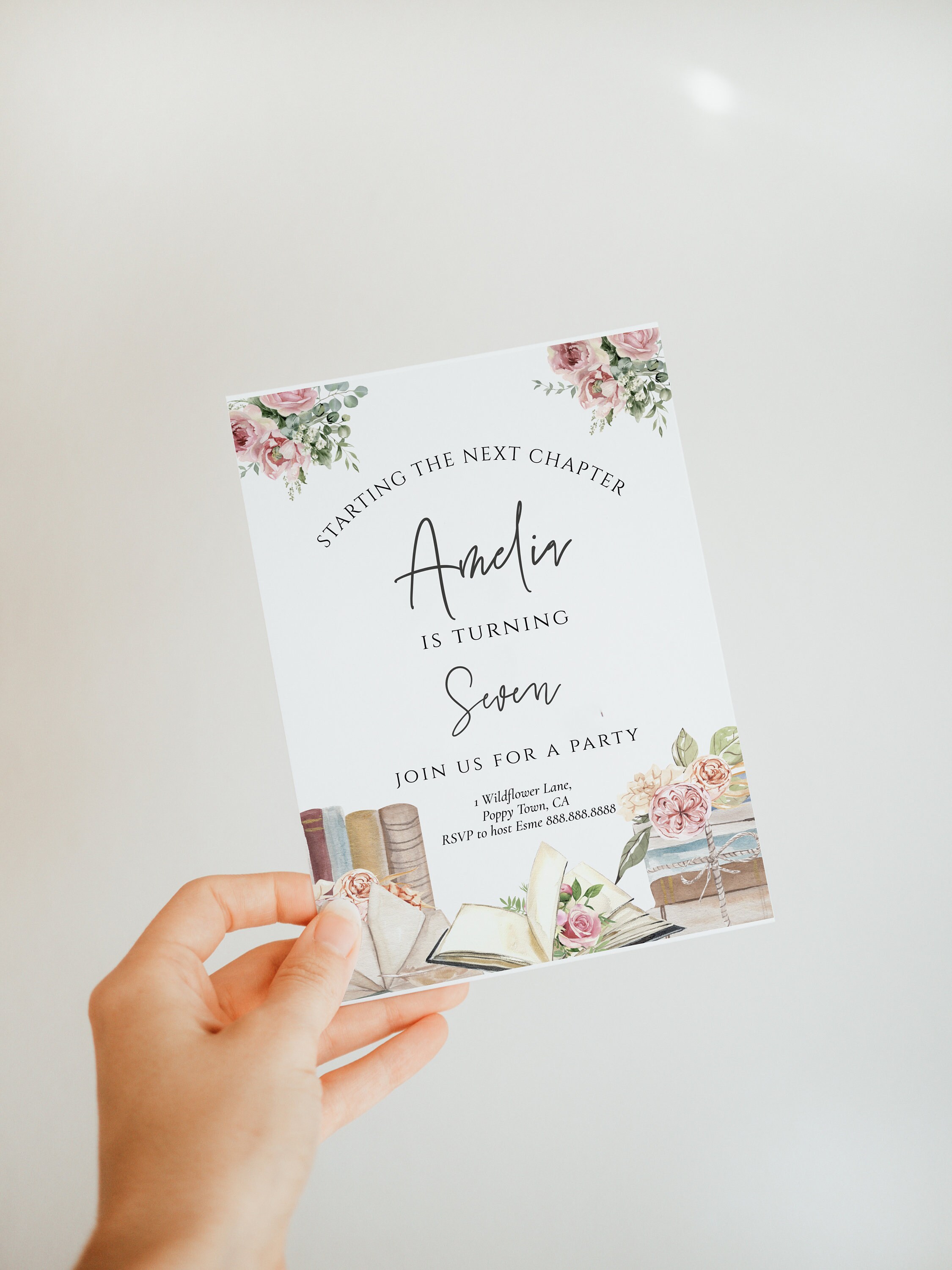 Storybook Birthday Invitation - Book Birthday Invitation, Book Themed ...