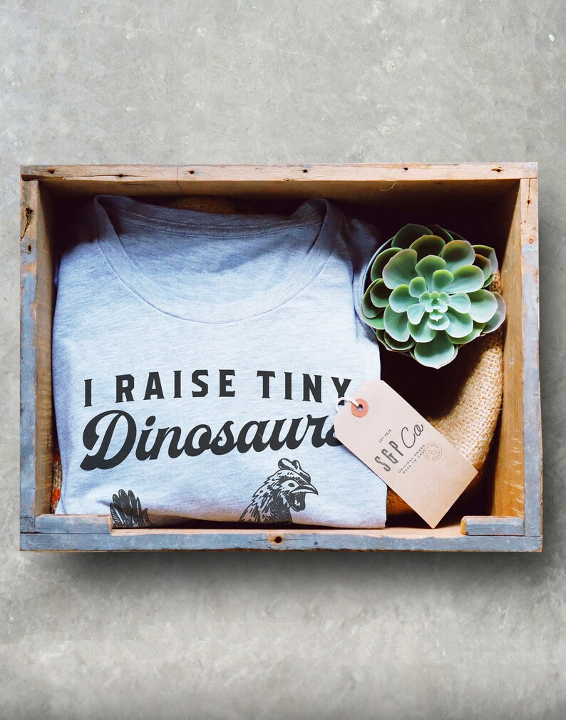 I Raise Tiny Dinosaurs Shirt / Tank Top / Hoodie - Chicken Shirt, Chicken Gift, Farmer Shirt, Chicken Owner Shirt, Chicken Farmer Shirt image 2