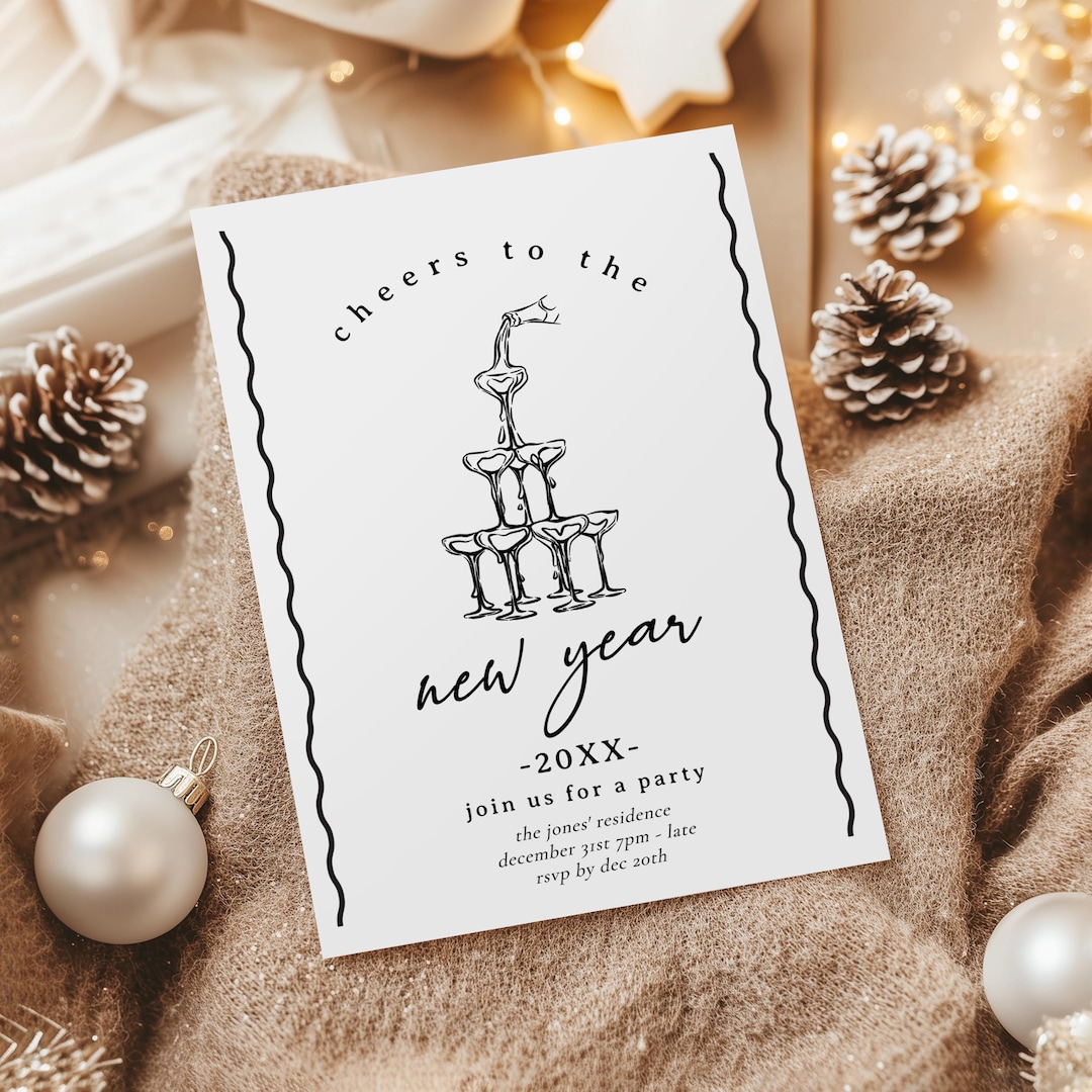 New Year's Eve Party Invitation Template - New Years Party Invite ...
