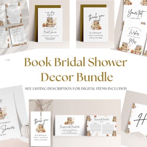 Book Themed Bridal Shower Bridal Shower Bundle - Book Shower Decor, Library Bridal Shower Signs, Storybook Bridal Shower, Editable Download