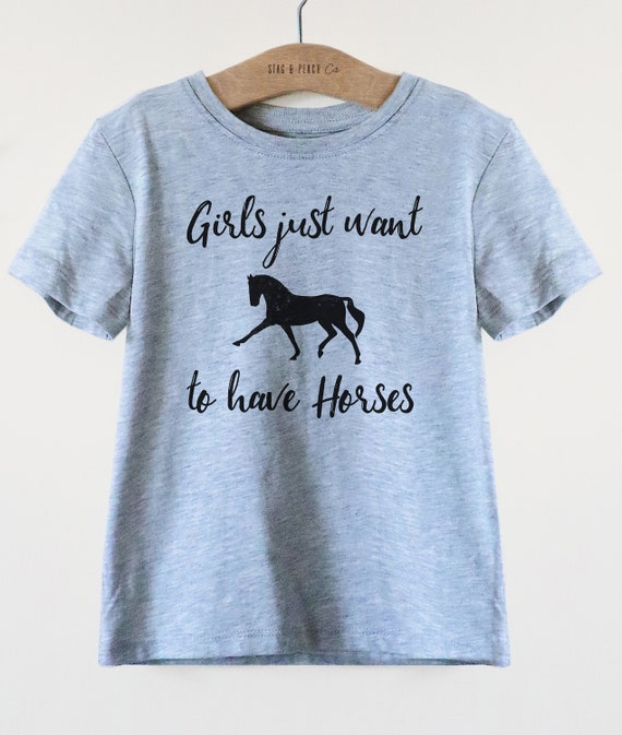 Horse Lover Kids Shirt For Girls Equestrian Youth TShirt Horse Riding Shirt Horse Birthday Party Shirt Horse Gift Daughter Granddaughter