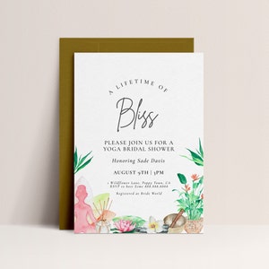 Yoga Bridal Shower Invitation Template -Yoga Bachelorette Invite, Yoga Birthday, Yoga Invitation, Spa Invite, Girls Invite Editable Download