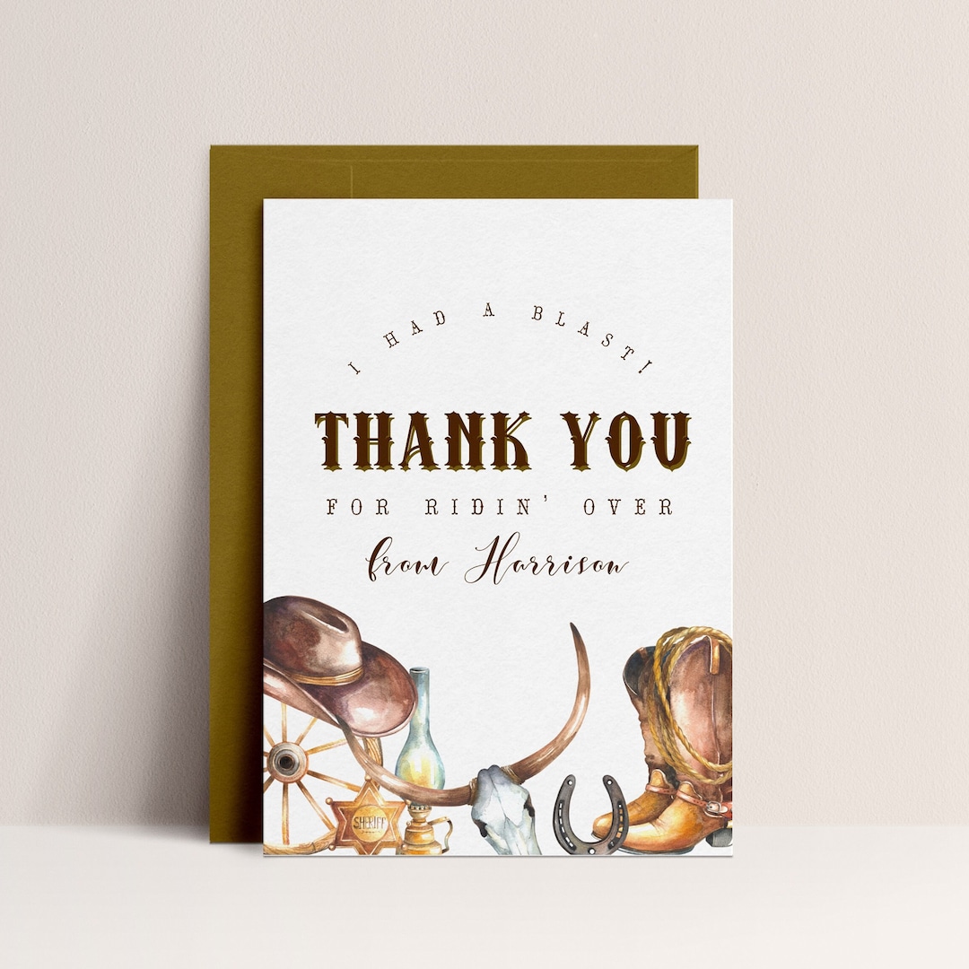 64 Adesivi Ringraziamento Cowboy Per Baby Shower E Feste Western: Decorazioni Tema Rodeo Per Ragazzi