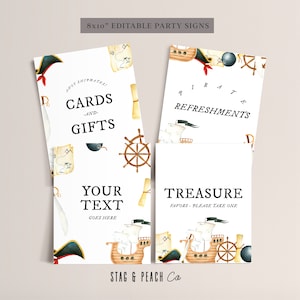 Pirate Birthday Signs - Editable Pirate Birthday Decor, Party Signage, Pirate Birthday Kids, Pirate Downloadable Signs, Instant Download