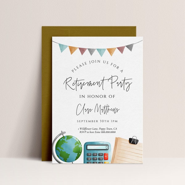 Teacher Retirement Invitation - Etsy