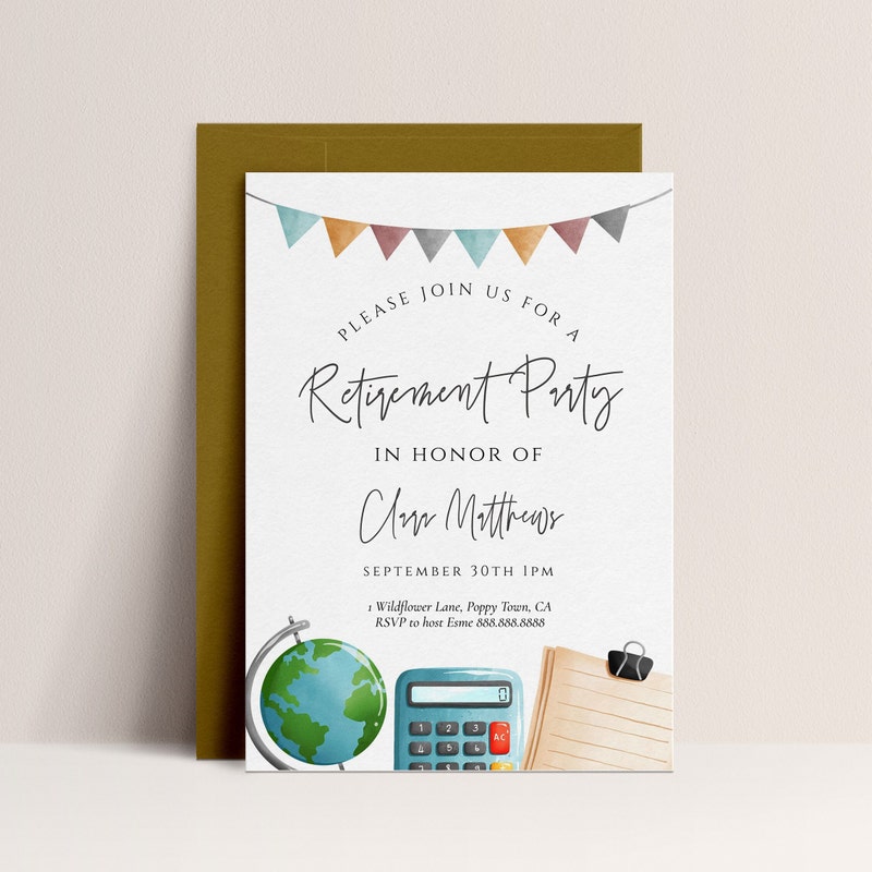 Teacher Retirement Invitation - Etsy