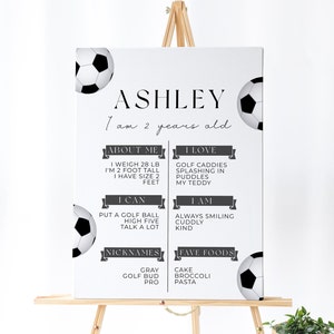 Soccer Birthday  Milestone Sign - Soccer Birthday Party Supplies, Soccer Banner, Soccer Welcome Sign, Football Sign, Boys Editable Download