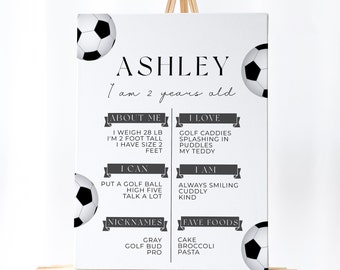 Soccer Birthday  Milestone Sign - Soccer Birthday Party Supplies, Soccer Banner, Soccer Welcome Sign, Football Sign, Boys Editable Download