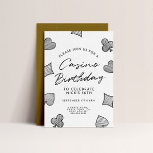 Poker Birthday Invitation - Casino Birthday Invitation, Casino Night Invite, Casino 30th Birthday, Casino Theme, Editable Digital Download