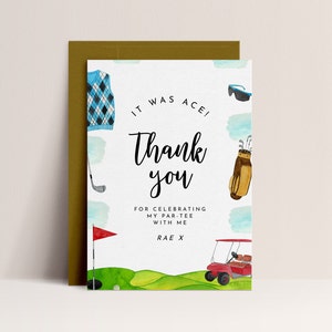 Golf Bedankkaart - Golf Bachelor, Golf Bachelorette, Golf Verjaardagsfeestje, Golf Weekend, Bachelorette Golf Thema, Bewerkbare Instant Download