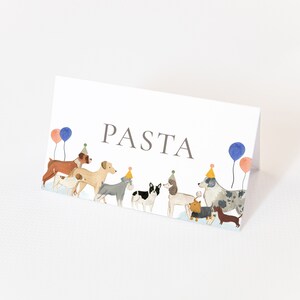 Platzkarten zum Thema Hund - Welpen Geburtstag Dekor, Hund Thema Geburtstag, Welpen Thema Essen Zelt, Welpe-Baby-Dusche-Label, bearbeitbar Sofort Download