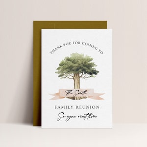 Familiereünie Bedankkaart - Familiebijeenkomst Decor, Familiebijeenkomst, Kerstreünie, Vakantiebijeenkomst, Bewerkbare Instant Download