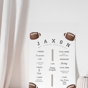 Football Party Sign Editable Football Milestone Board, Football Birthday Party Decor, Football Theme, Sports Birthday, Instant Download image 4