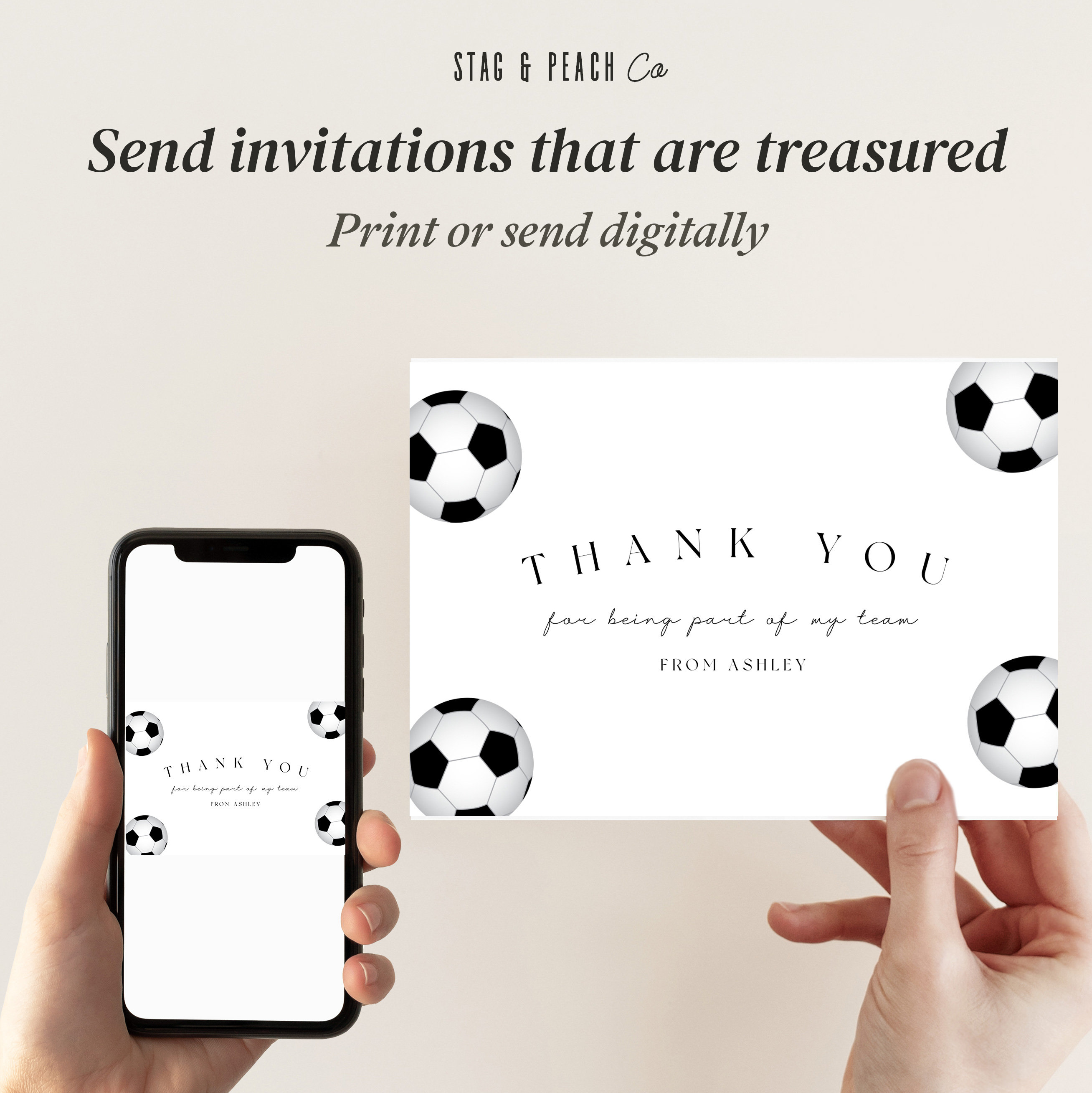 Image 4 for Soccer Thank You Card Template
