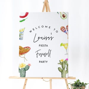 Fiesta Welcome Sign Template - Farewell Party Sign, Farewell Fiesta Decorations, Going Away Party Decor, Teacher Farewell, Editable Download