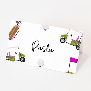 Etiquetas de comida de golfe - Tenda de comida de golfe para meninas, decoração de festa de aniversário de golfe, aniversário de golfe, meninas temáticas de golfe, um, download instantâneo editável de golfe