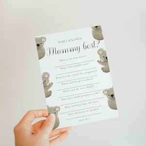 Koala Theme Baby Shower Games-australian Baby Shower Games, Eucalyptus