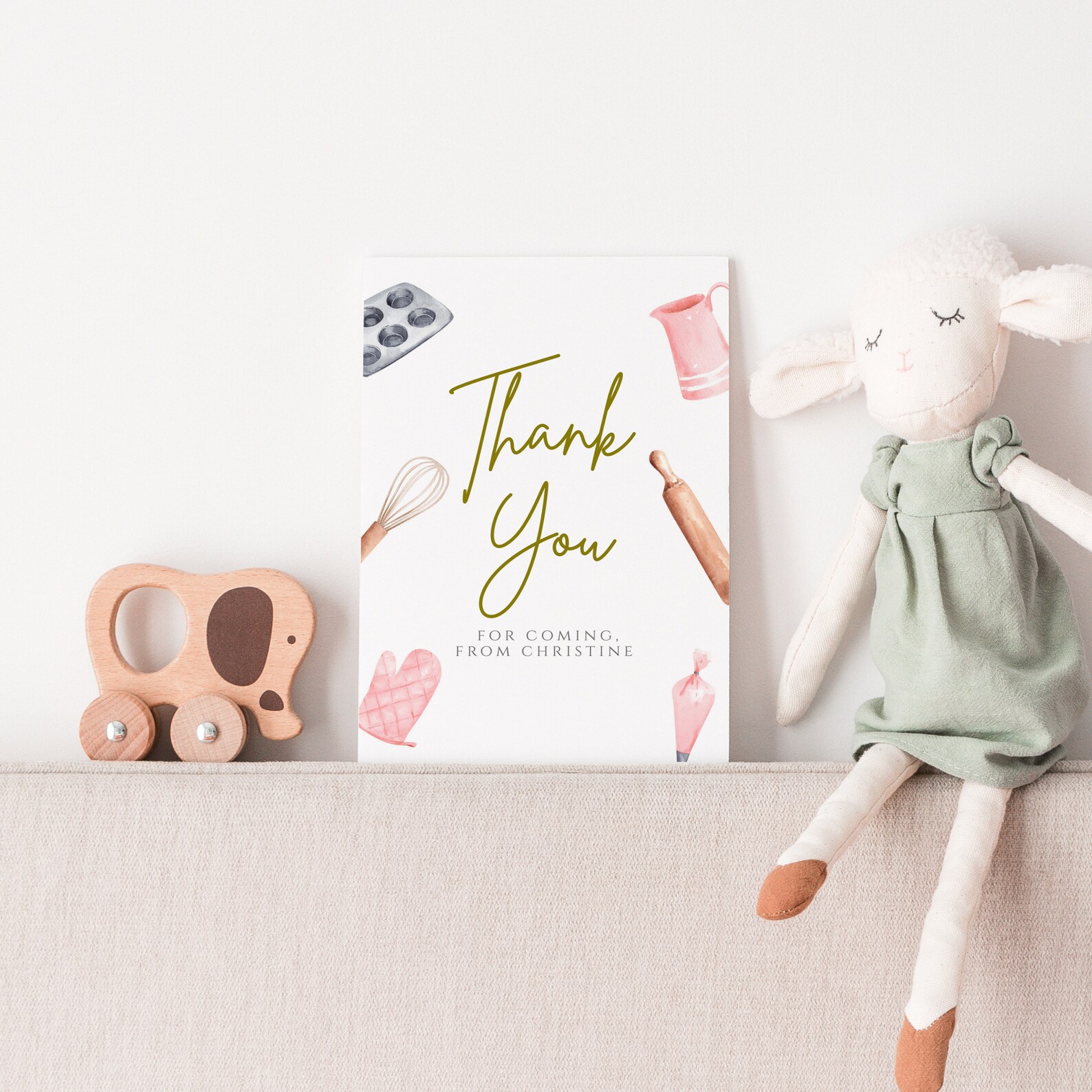 Cooking Birthday Party Thank You Card - Editable Baking Party Thank You ...