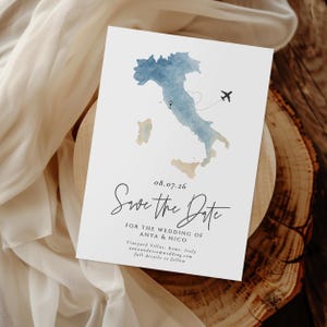 Italy Save the Date Template - Editable Destination theme Wedding Invitation, Tuscany Wedding Announcement, Winery Wedding Editable Download
