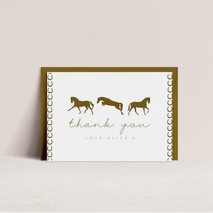 Paard verjaardag dank u kaart - paard partij dank u, paard digitale download, paard verjaardagsfeestje meisje, dank u bewerkbare Instant Download