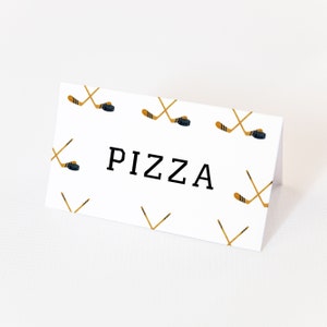 Hockey Place Cards-Hockey Baby Shower Food Label, Hockey Food Tent, Hockey Party Favors, Hockey Baby Shower Decor, Editable Instant Download