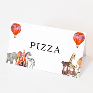 Circus Food Signs - Circus Food Label, Circus Themafeest, Circus Verjaardag Decor, Circus Naamplaatjes, Jongen of Meisje, Bewerkbare Instant Download