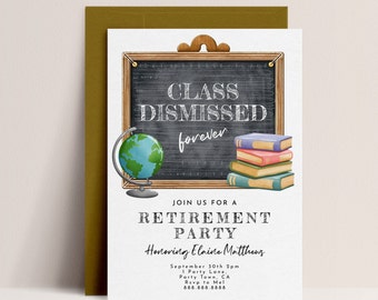 Teacher Retirement Party Invitation - Educator Invite, Retirement Party, Retirement Celebration, School Theme, Editable Instant Download